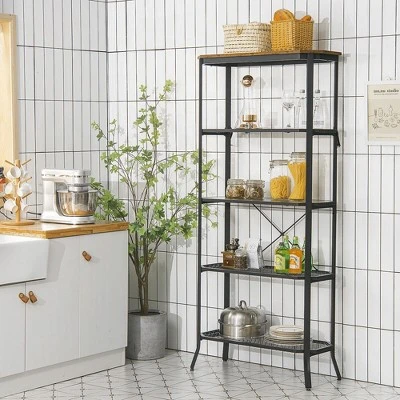 Costway 5 Tier Bookshelf Standing Storage Shelf Unit For Kitchen Living Room Office 4 Costway 5 Tier Bookshelf Standing Storage Shelf Unit For Kitchen Living Room Office - Image 4