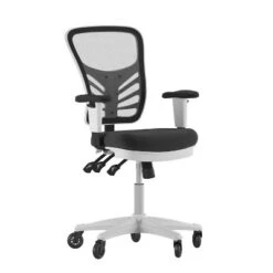 Flash Furniture Nicholas Mid-Back Multifunction Executive Swivel Ergonomic Office Chair With Adjustable Arms And Transparent Roller Wheels -Officezen Shop GUEST de0e8c0e 6c13 4b2d a4b4 adc30d8d55d6