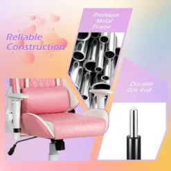 Costway Gaming Chair Racing Style Adjustable Swivel Computer Office Chair Pink 14 Costway Gaming Chair Racing Style Adjustable Swivel Computer Office Chair Pink -Officezen Shop GUEST dea8ca8d 090c 4eea 95fb 144bdf5bc310