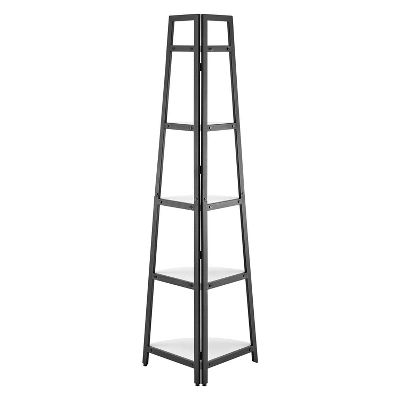 70" Free Standing 5 Tier Pyramid Corner Shelf - Danya B. 12 70" Free Standing 5 Tier Pyramid Corner Shelf - Danya B. - Image 12