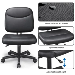 Yaheetech Armless Office Chair Mid-Back Task Chair Adjustable Desk Chair,Black -Officezen Shop GUEST e057eaa2 5af0 4f4a b084 14d3d58ed953