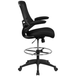 Flash Furniture Mid-Back Black Mesh Ergonomic Drafting Chair With Adjustable Foot Ring And Flip-Up Arms 21 Flash Furniture Mid-Back Black Mesh Ergonomic Drafting Chair With Adjustable Foot Ring And Flip-Up Arms -Officezen Shop GUEST e1b9ba26 dd64 431a affe d841aa24466d