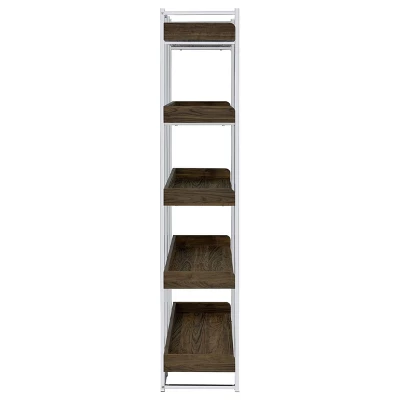 70.25" Angelica 5 Shelf Bookcase Walnut - Coaster 7 70.25" Angelica 5 Shelf Bookcase Walnut - Coaster - Image 7