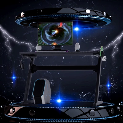 Gaming Desk Computer Studio Desk PC Table Z Shape Gamer Workstation W/Mousepad 3 Gaming Desk Computer Studio Desk PC Table Z Shape Gamer Workstation W/Mousepad - Image 3