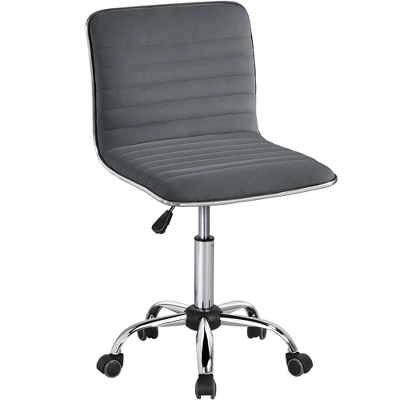 Yaheetech Velvet Low Back Armless Desk Chair Office Chair With Wheels 7 Yaheetech Velvet Low Back Armless Desk Chair Office Chair With Wheels - Image 7