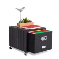 BirdRock Home Rolling Storage File Cabinet With 1 Lateral Drawer - Driftwood Grey -Officezen Shop GUEST e9bceb18 f667 4467 a2b0 3aeae90b2c5a