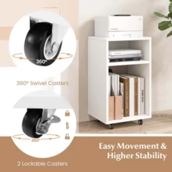 Costway Mobile File Cabinet Wooden Printer Stand Vertical Storage Organizer Home Office -Officezen Shop GUEST e9f200cc 812b 4488 ac47 546a33bd6453