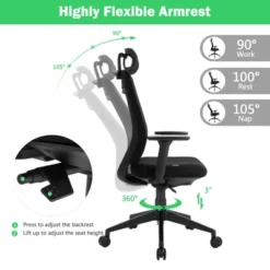 Costway High Back Mesh Office Chair Swivel Reclining Task Chair W/Clothes Hanger 15 Costway High Back Mesh Office Chair Swivel Reclining Task Chair W/Clothes Hanger -Officezen Shop GUEST ed80ae31 b9d4 4609 be77 23da7863e2f7