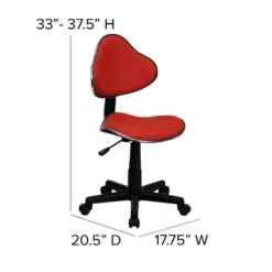 Emma And Oliver Red Fabric Swivel Ergonomic Task Office Chair -Officezen Shop GUEST ee27b392 cbf2 4f4d b57a ee8dc54ff92a