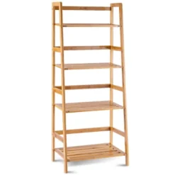 Costway Multifunctional 4 Shelf Bamboo Bookcase Ladder Plant Flower Stand Rack Storage 14 Costway Multifunctional 4 Shelf Bamboo Bookcase Ladder Plant Flower Stand Rack Storage -Officezen Shop GUEST f30e174a addd 473e 9a88 e8739e73ab3f