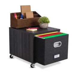 BirdRock Home Rolling Storage File Cabinet With 1 Lateral Drawer - Driftwood Grey -Officezen Shop GUEST f332af1c 524b 4e90 9a77 d4c6f40e5d4e