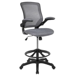 Flash Furniture Mid-Back Mesh Ergonomic Drafting Chair With Adjustable Foot Ring And Flip-Up Arms -Officezen Shop GUEST f3f6326b 5a54 4c6d 9c59 fcff4c2e71ba