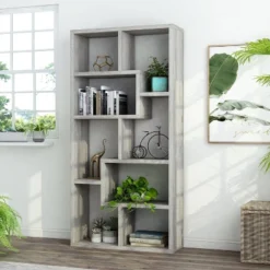 70.98" Crusiton Versatile Bookcase Vintage Gray Oak - MiBasics 20 70.98" Crusiton Versatile Bookcase Vintage Gray Oak - MiBasics -Officezen Shop GUEST f4058686 f109 4a4a bd39 b4700512ffbc