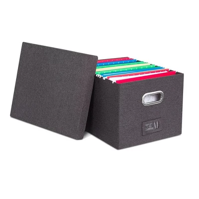 Internet's Best 1-Pack Collapsible File Storage Organizer With Lid - Charcoal 4 Internet's Best 1-Pack Collapsible File Storage Organizer With Lid - Charcoal - Image 4