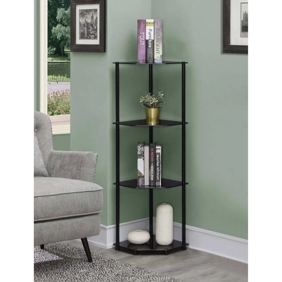 46.5" Designs2Go Classic Glass 4 Tier Corner Shelf - Breighton Home 1 46.5" Designs2Go Classic Glass 4 Tier Corner Shelf - Breighton Home