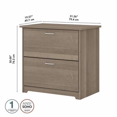Cabot 2 Drawer File Cabinet Ash Gray - Bush Furniture 9 Cabot 2 Drawer File Cabinet Ash Gray - Bush Furniture - Image 9
