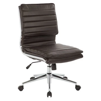 Armless Mid Back Manager's Faux Leather Chair With Chrome Base - OSP Designs 6 Armless Mid Back Manager's Faux Leather Chair With Chrome Base - OSP Designs - Image 6