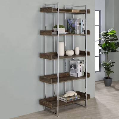 70.25" Angelica 5 Shelf Bookcase Walnut - Coaster 1 70.25" Angelica 5 Shelf Bookcase Walnut - Coaster