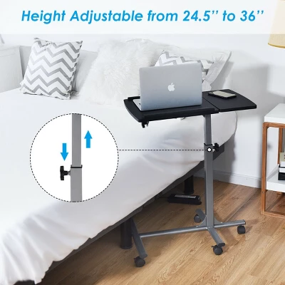 Costway Adjustable Angle & Height Rolling Laptop Notebook Desk Stand Over Sofa Bed Table 5 Costway Adjustable Angle & Height Rolling Laptop Notebook Desk Stand Over Sofa Bed Table - Image 5