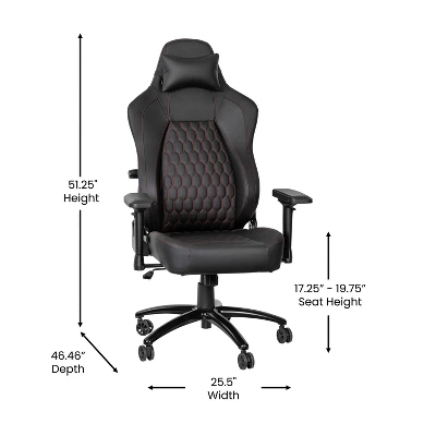 Emma And Oliver Ergonomic High Back Adjustable Gaming Chair With 4D Armrests, Head Pillow And Adjustable Lumbar Support 5 Emma And Oliver Ergonomic High Back Adjustable Gaming Chair With 4D Armrests, Head Pillow And Adjustable Lumbar Support - Image 5