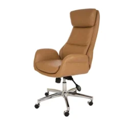 Mid-Century Modern Air Leatherette Adjustable Swivel High Back Office Chair - Glitzhome -Officezen Shop GUEST ff969221 0bec 4656 bb7a 2b230e3dd5f9